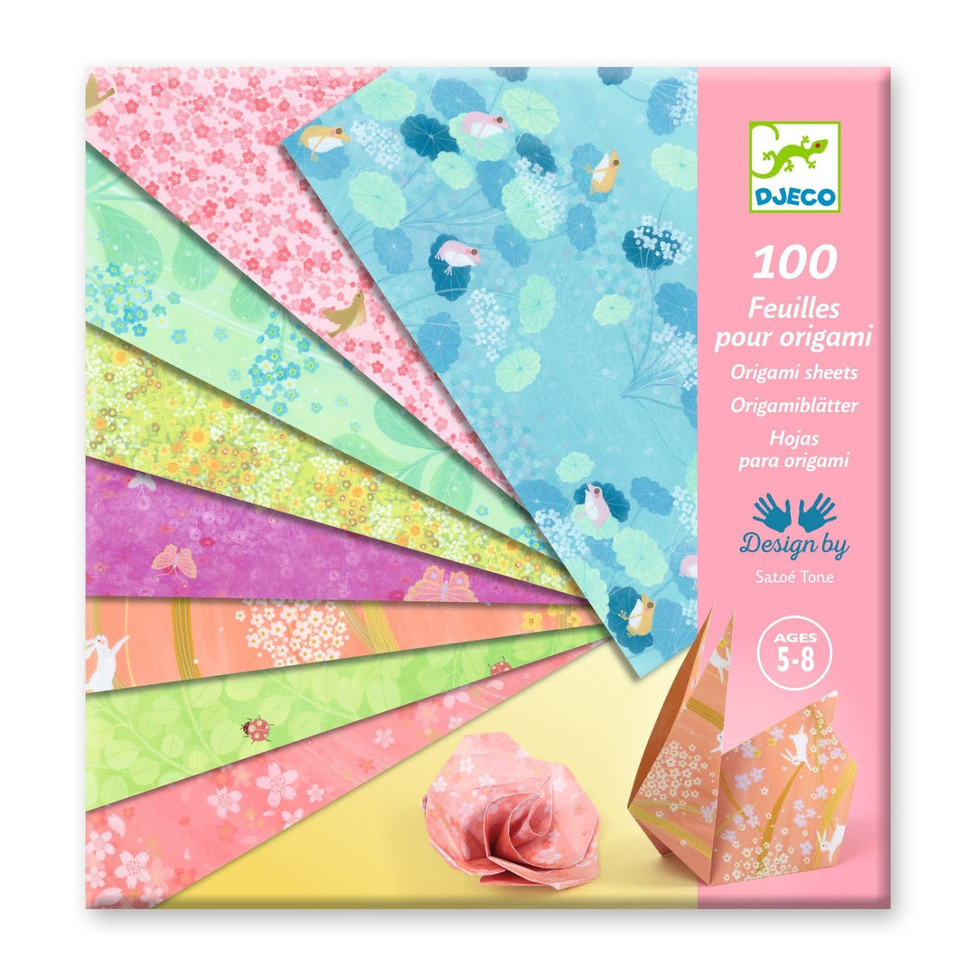 Djeco | Origami Vouwblaadjes | Haru | 100 vellen | 5+ - Kleine Eland