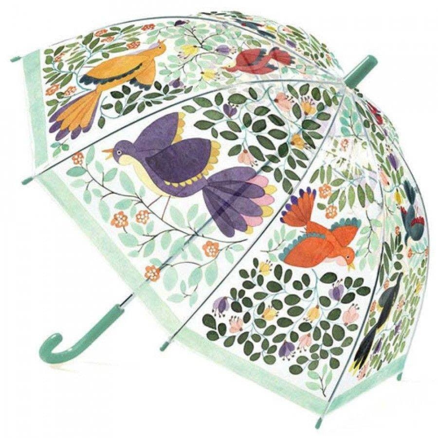 Djeco | Paraplu | L 68 cm | ø 70 cm | Bloemen en Vogels | 3+ - Kleine Eland