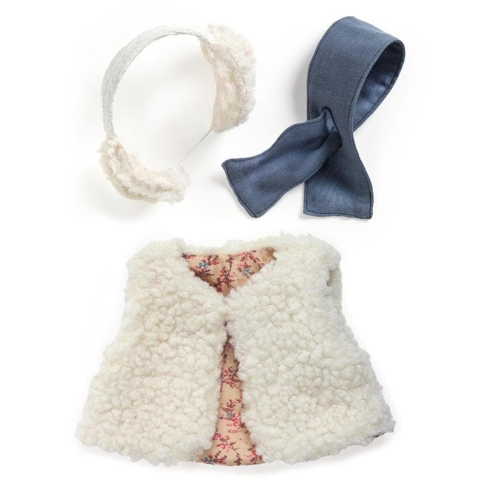 Djeco | Pomea Poppen Collectie | Poppenkleding | 30 - 34 cm | Outfit Moumout | 3 delig | +18 mnd - Kleine Eland