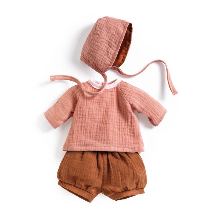 Djeco | Pomea Poppen Collectie | Poppenkleding | 30 - 34 cm | Peach | 3 delig | +18 mnd - Kleine Eland