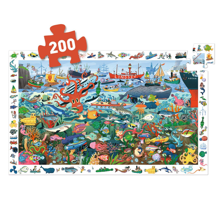 Djeco | Puzzel | De geheimen van de zee | 200 stukjes | 6+ - Kleine Eland