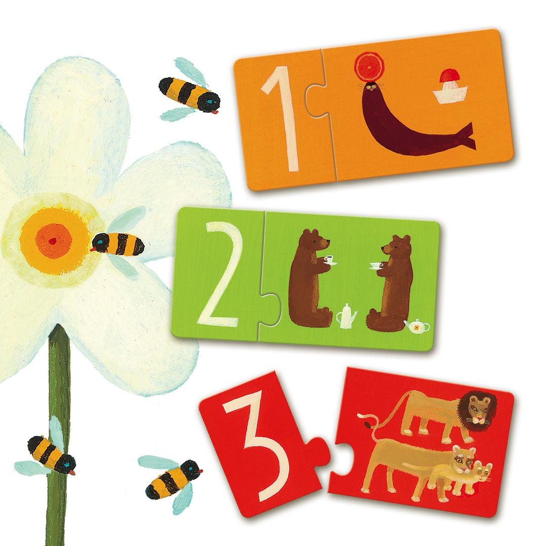 Djeco | Puzzel Duo | Cijfers | 20 delig | 3+ - Kleine Eland
