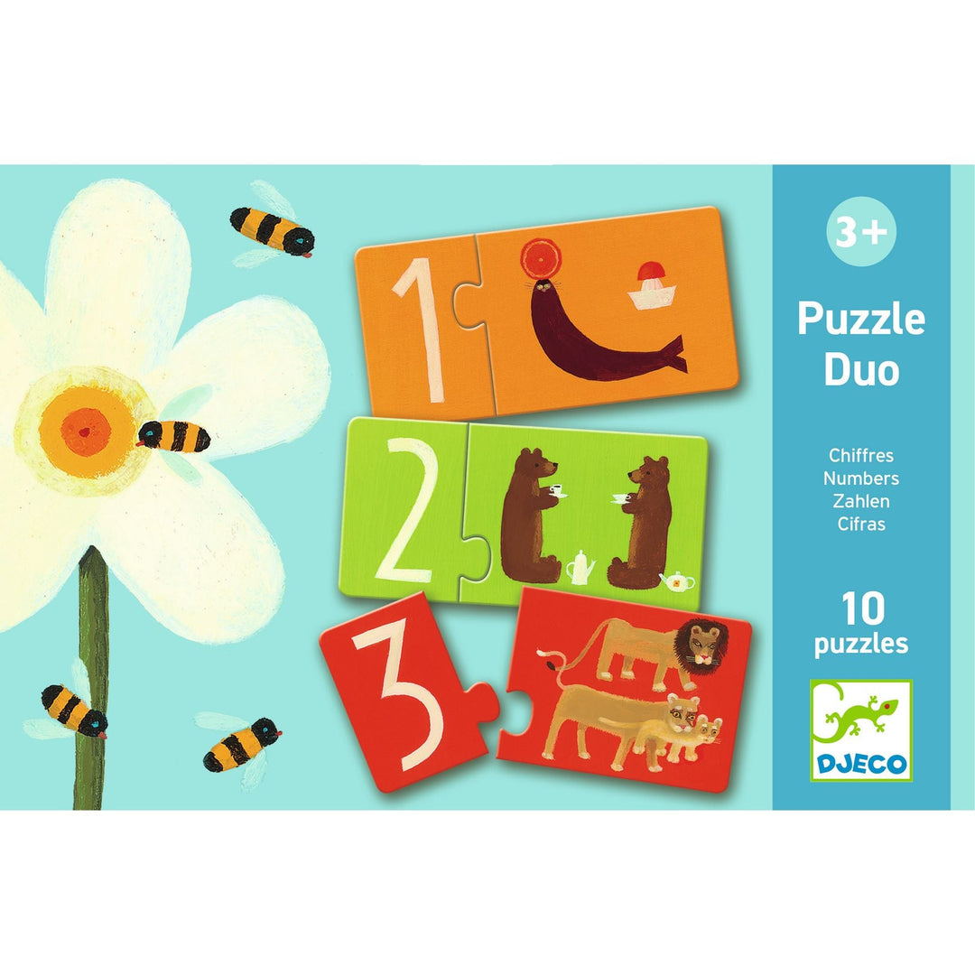Djeco | Puzzel Duo | Cijfers | 20 delig | 3+ - Kleine Eland