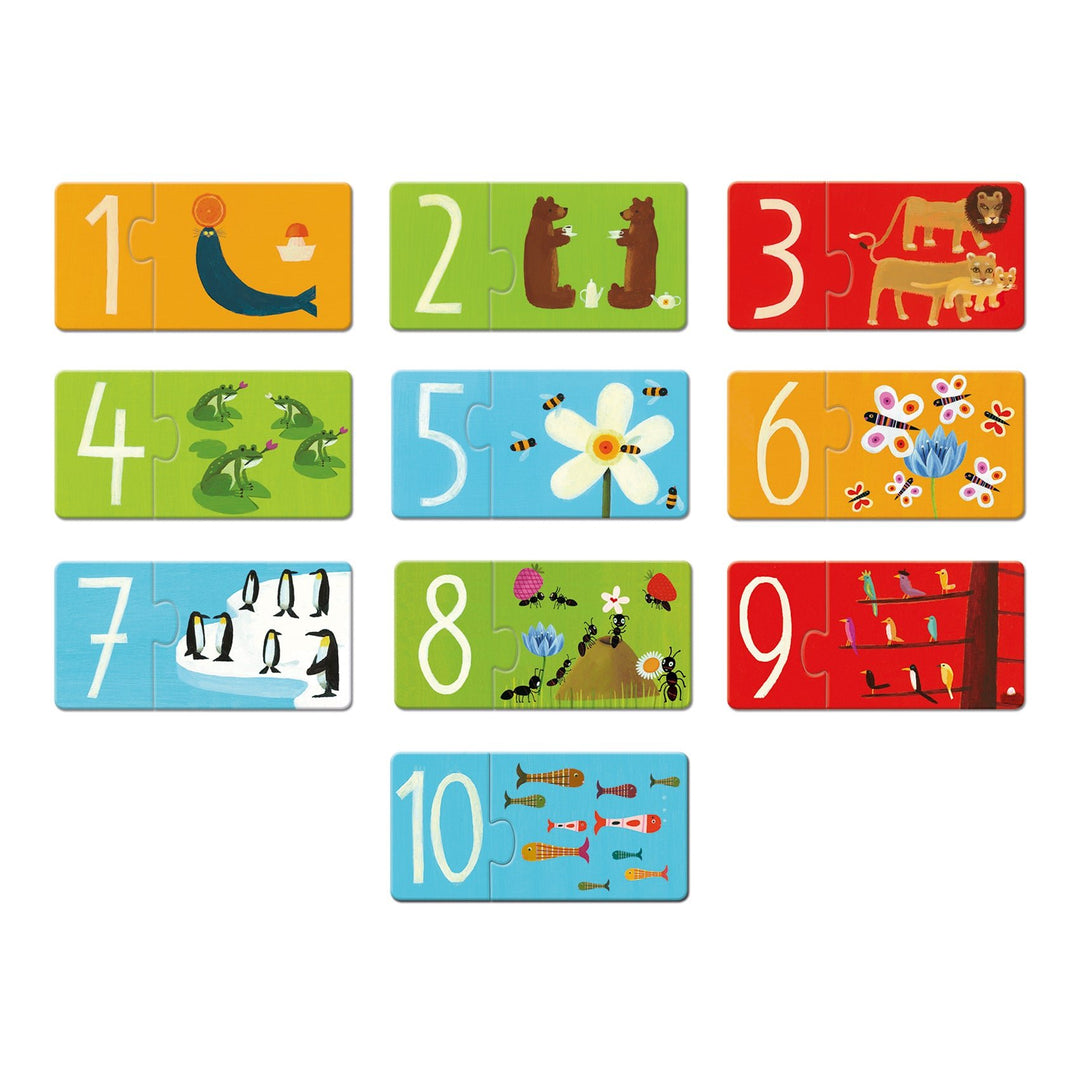 Djeco | Puzzel Duo | Cijfers | 20 delig | 3+ - Kleine Eland