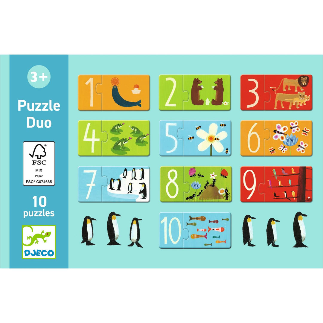 Djeco | Puzzel Duo | Cijfers | 20 delig | 3+ - Kleine Eland