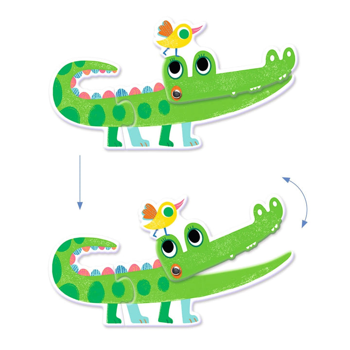 Djeco | Puzzel Duo | Dieren | Bewegend | 12 delig | 2+ - Kleine Eland