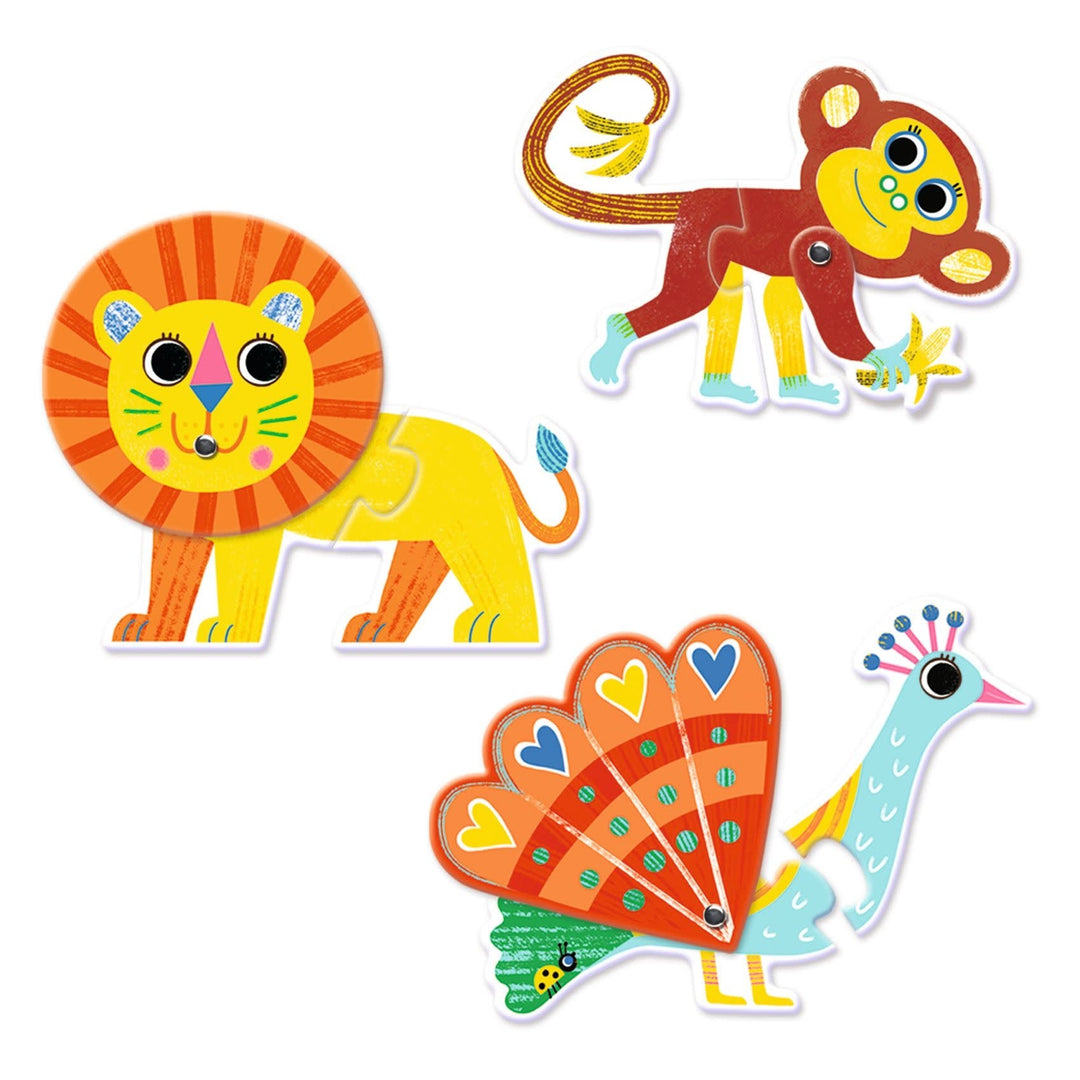 Djeco | Puzzel Duo | Dieren | Bewegend | 12 delig | 2+ - Kleine Eland
