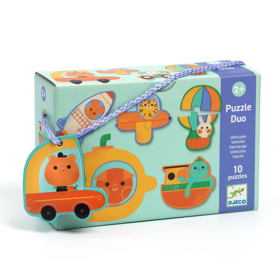 Djeco | Puzzel Duo | Voertuigen | 20 delig | 2+ - Kleine Eland