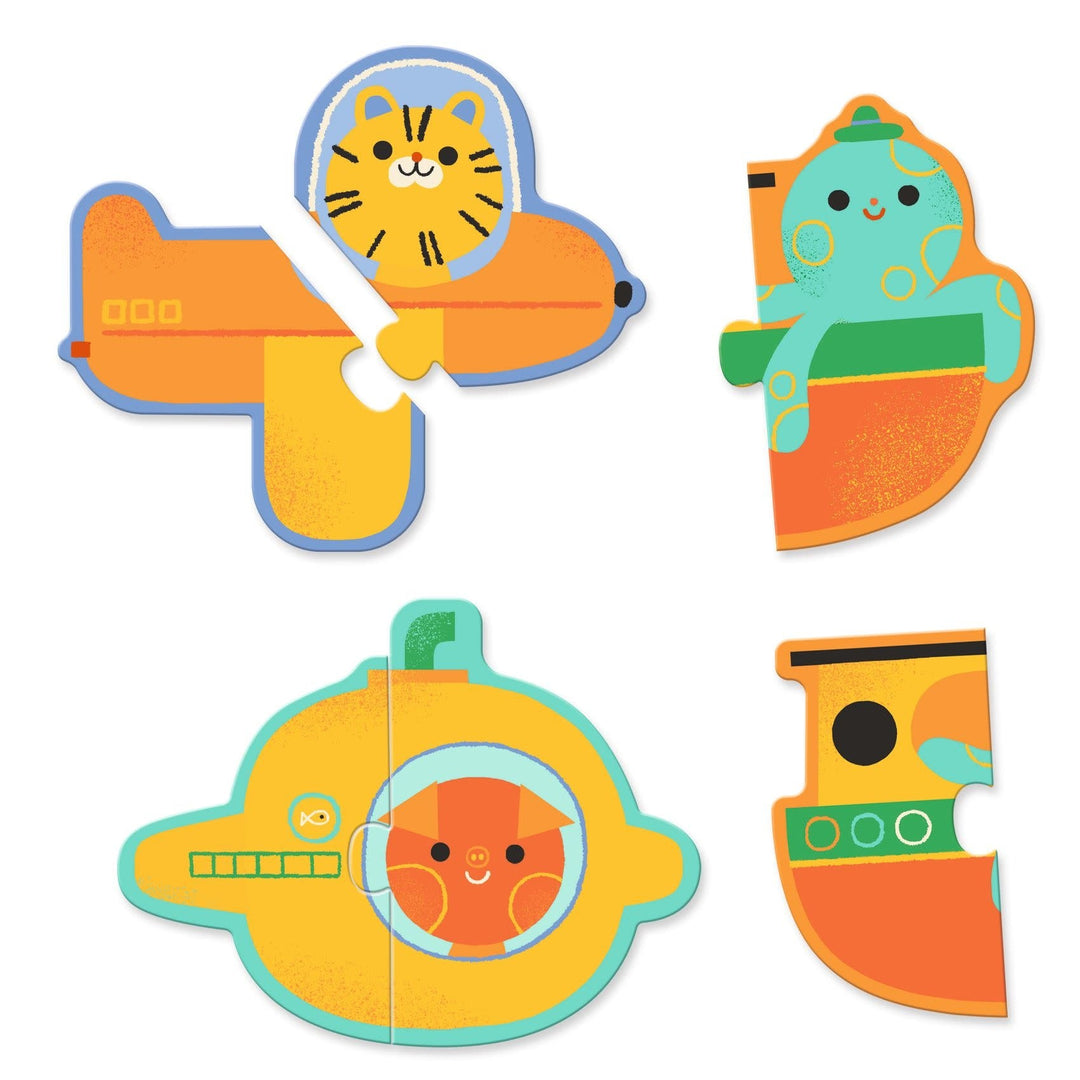 Djeco | Puzzel Duo | Voertuigen | 20 delig | 2+ - Kleine Eland