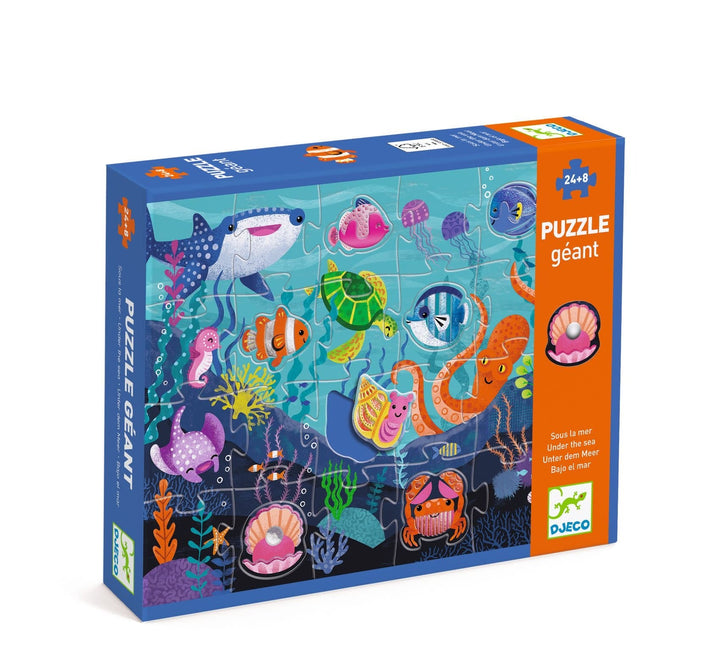 Djeco | Puzzle | Giant Sea | 70 x 50 cm | 24 + 8 stukjes | 3+ - Kleine Eland