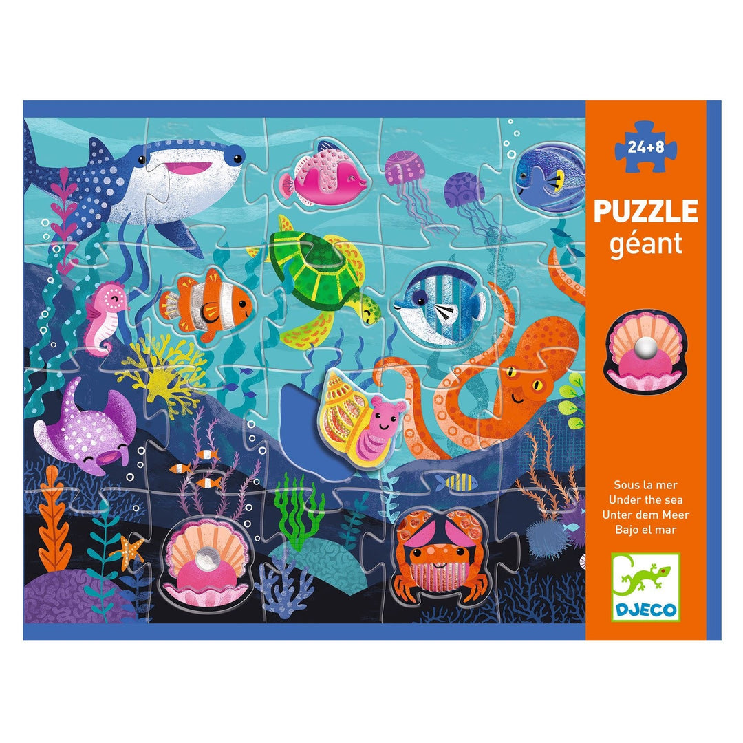 Djeco | Puzzle | Giant Sea | 70 x 50 cm | 24 + 8 stukjes | 3+ - Kleine Eland