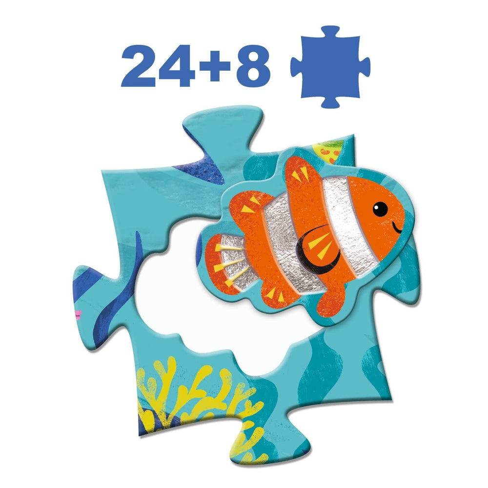 Djeco | Puzzle | Giant Sea | 70 x 50 cm | 24 + 8 stukjes | 3+ - Kleine Eland