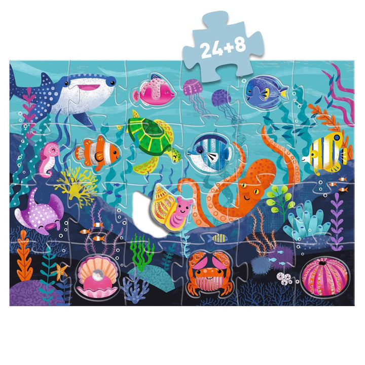 Djeco | Puzzle | Giant Sea | 70 x 50 cm | 24 + 8 stukjes | 3+ - Kleine Eland