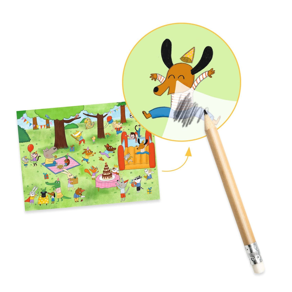 Djeco | Rub on Transferstickers | Het is feest! | 5 - 8 jaar - Kleine Eland