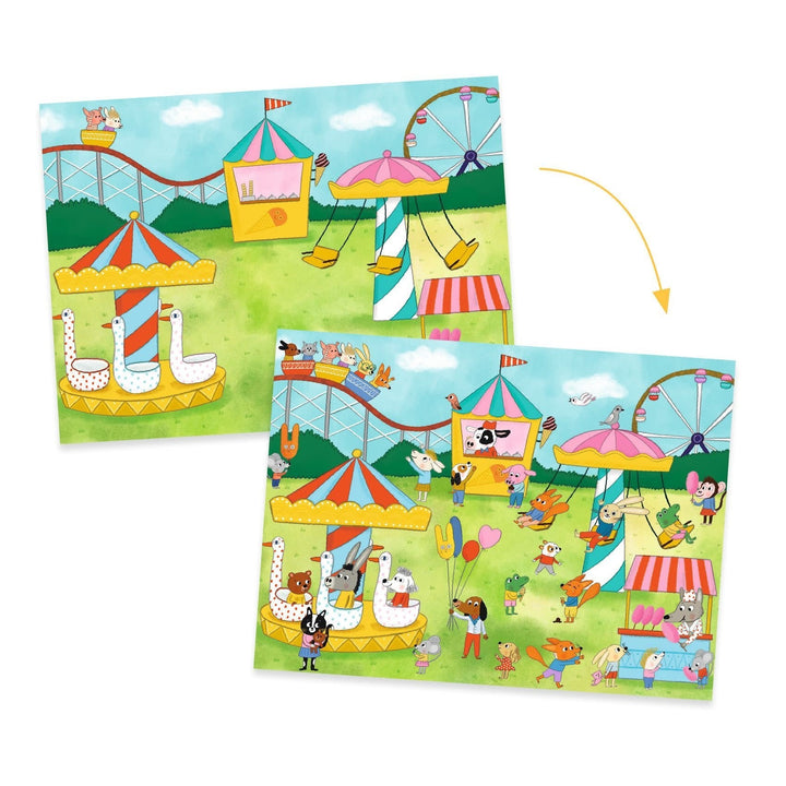 Djeco | Rub on Transferstickers | Het is feest! | 5 - 8 jaar - Kleine Eland