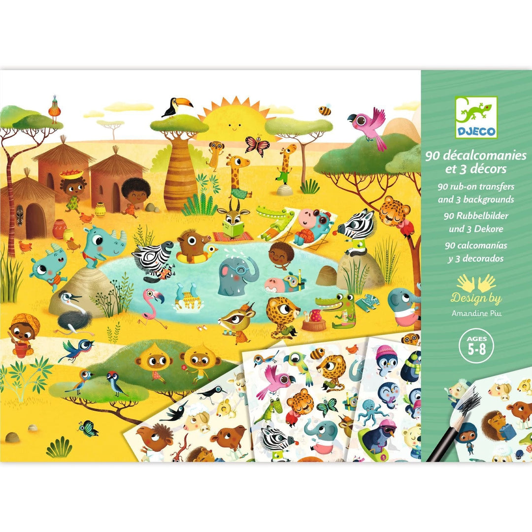 Djeco | Rub on Transferstickers | Oase | 5 - 8 jaar - Kleine Eland