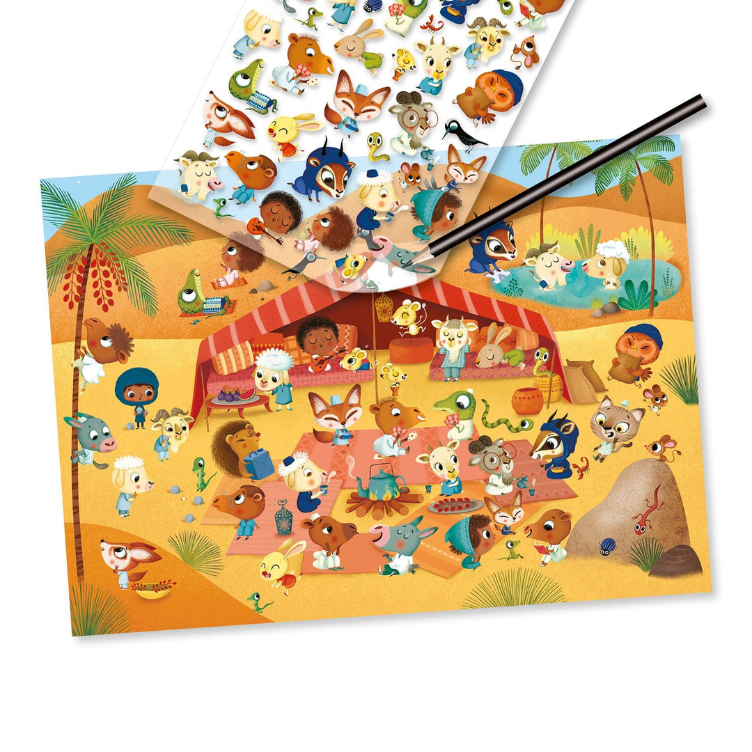 Djeco | Rub on Transferstickers | Oase | 5 - 8 jaar - Kleine Eland