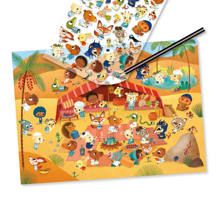 Djeco | Rub on Transferstickers | Oase | 5 - 8 jaar - Kleine Eland