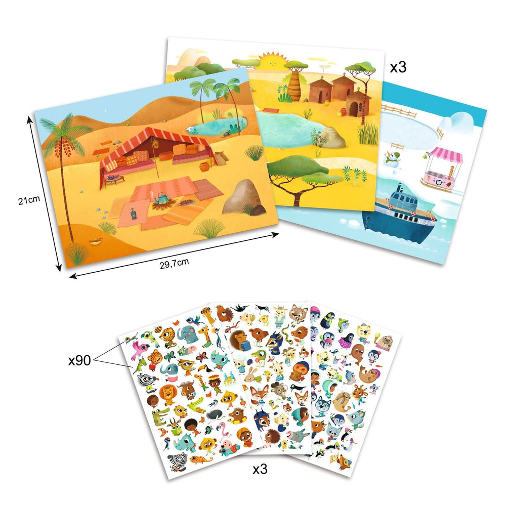 Djeco | Rub on Transferstickers | Oase | 5 - 8 jaar - Kleine Eland