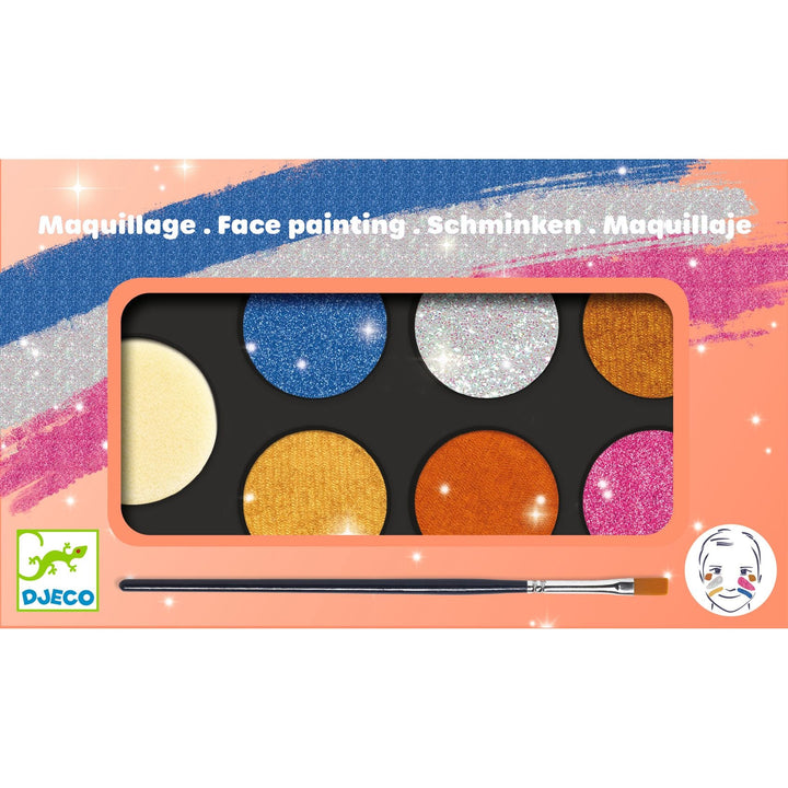 Djeco | Schmink | Palette 6 kleuren | Metallic | 3+ - Kleine Eland
