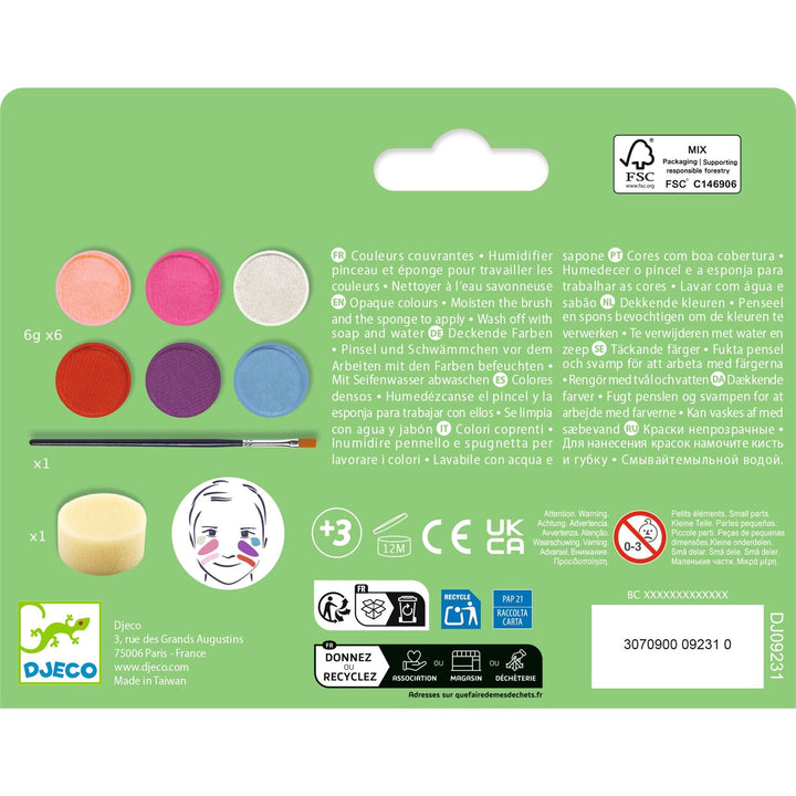 Djeco | Schmink | Palette 6 kleuren | Sweet | 3+ - Kleine Eland