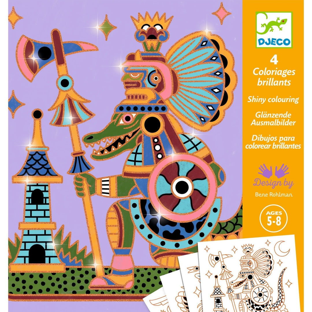 Djeco | Shiny Colouring | Animal Warriors | 5 - 8 jaar - Kleine Eland