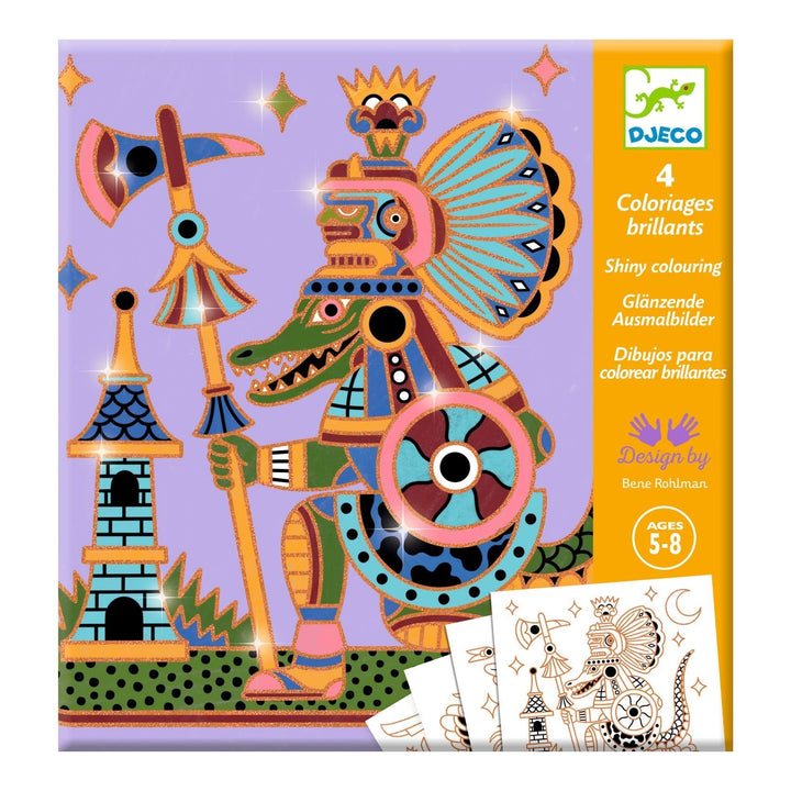 Djeco | Shiny Colouring | Animal Warriors | 5 - 8 jaar - Kleine Eland