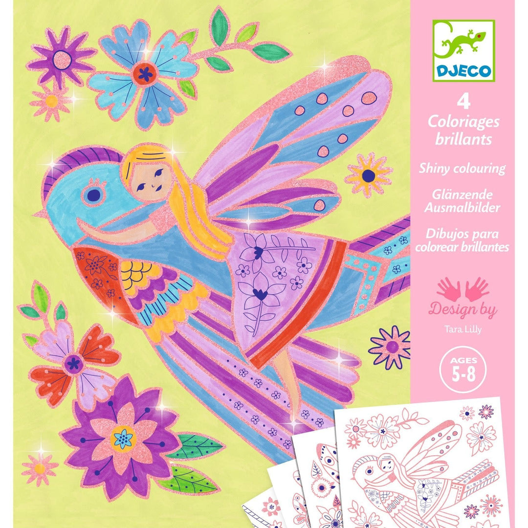 Djeco | Shiny Colouring | Little Wings | 5 - 8 jaar - Kleine Eland