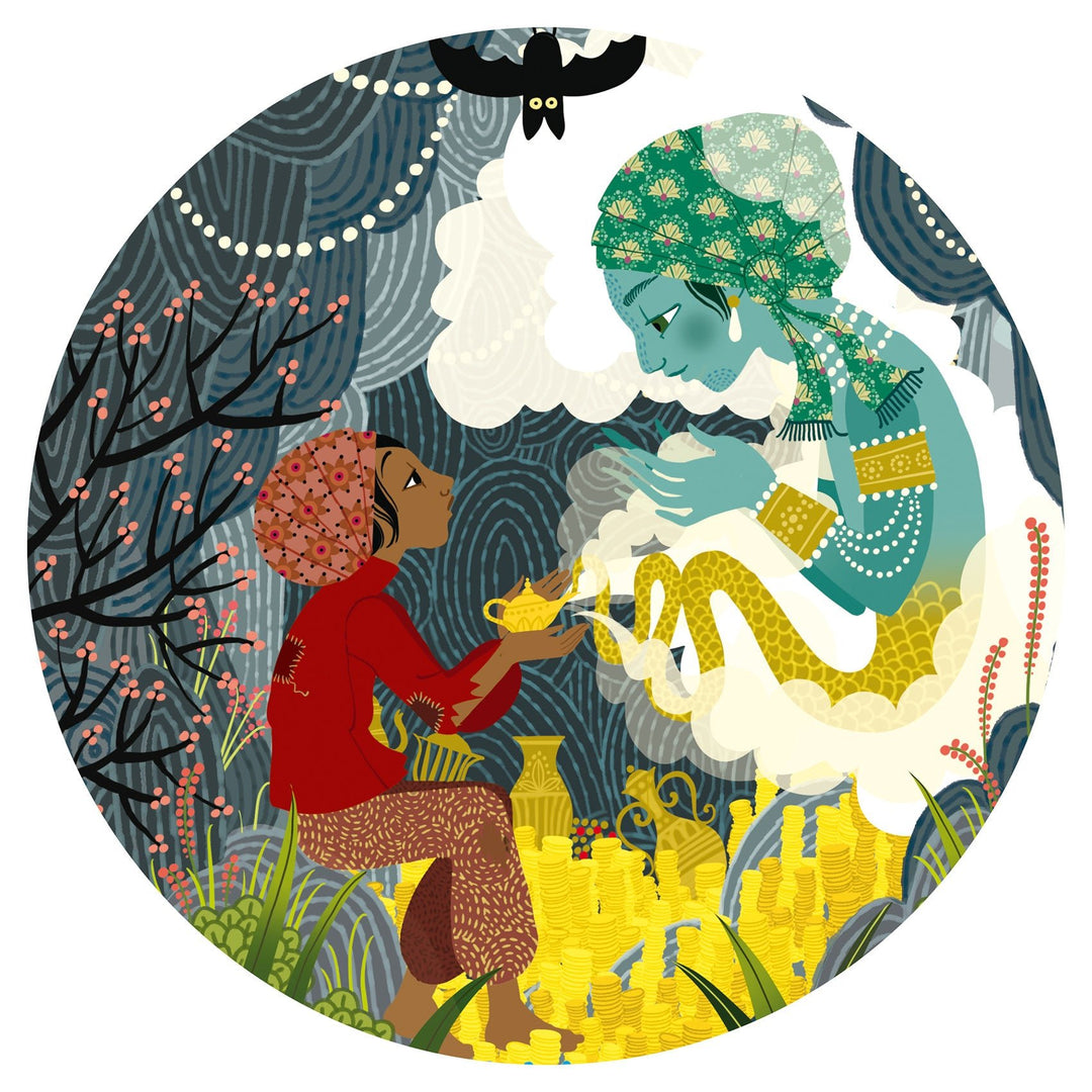 Djeco | Silhouet Puzzel | Aladdin | 24 stukjes | 3+ - Kleine Eland