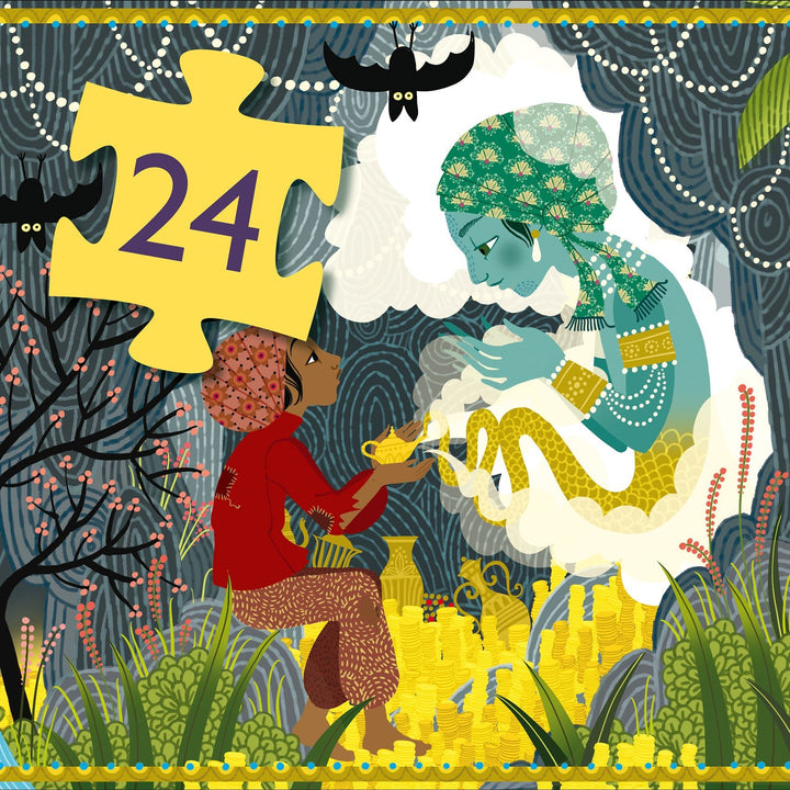 Djeco | Silhouet Puzzel | Aladdin | 24 stukjes | 3+ - Kleine Eland