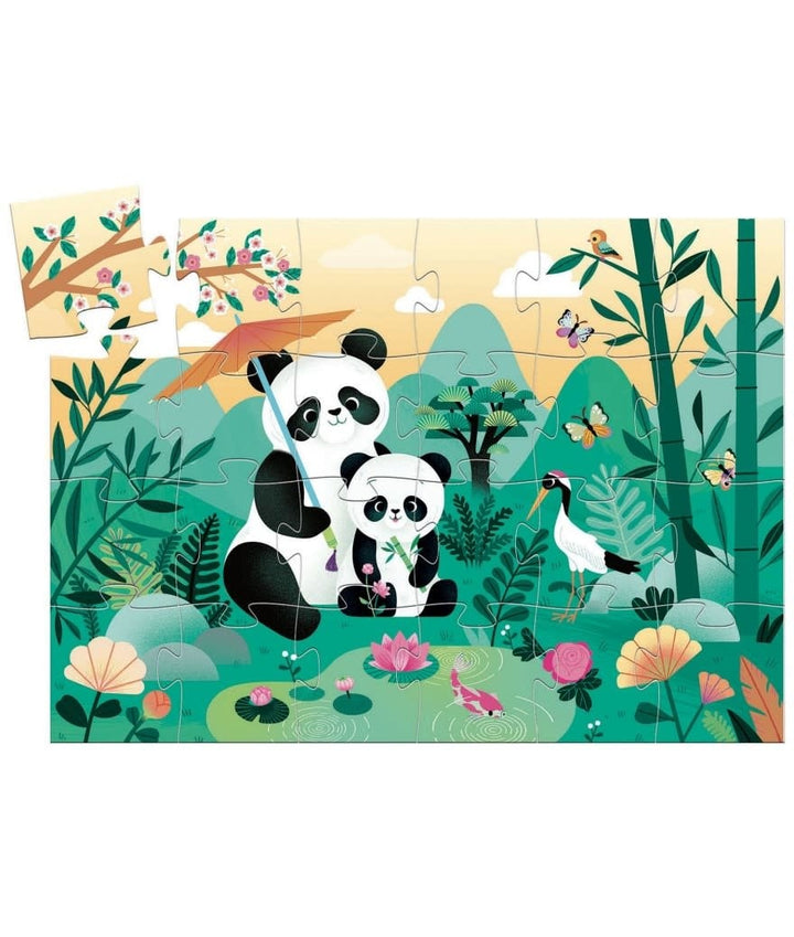 Djeco | Silhouet Puzzel | Panda | 24 stukjes | 3+ - Kleine Eland