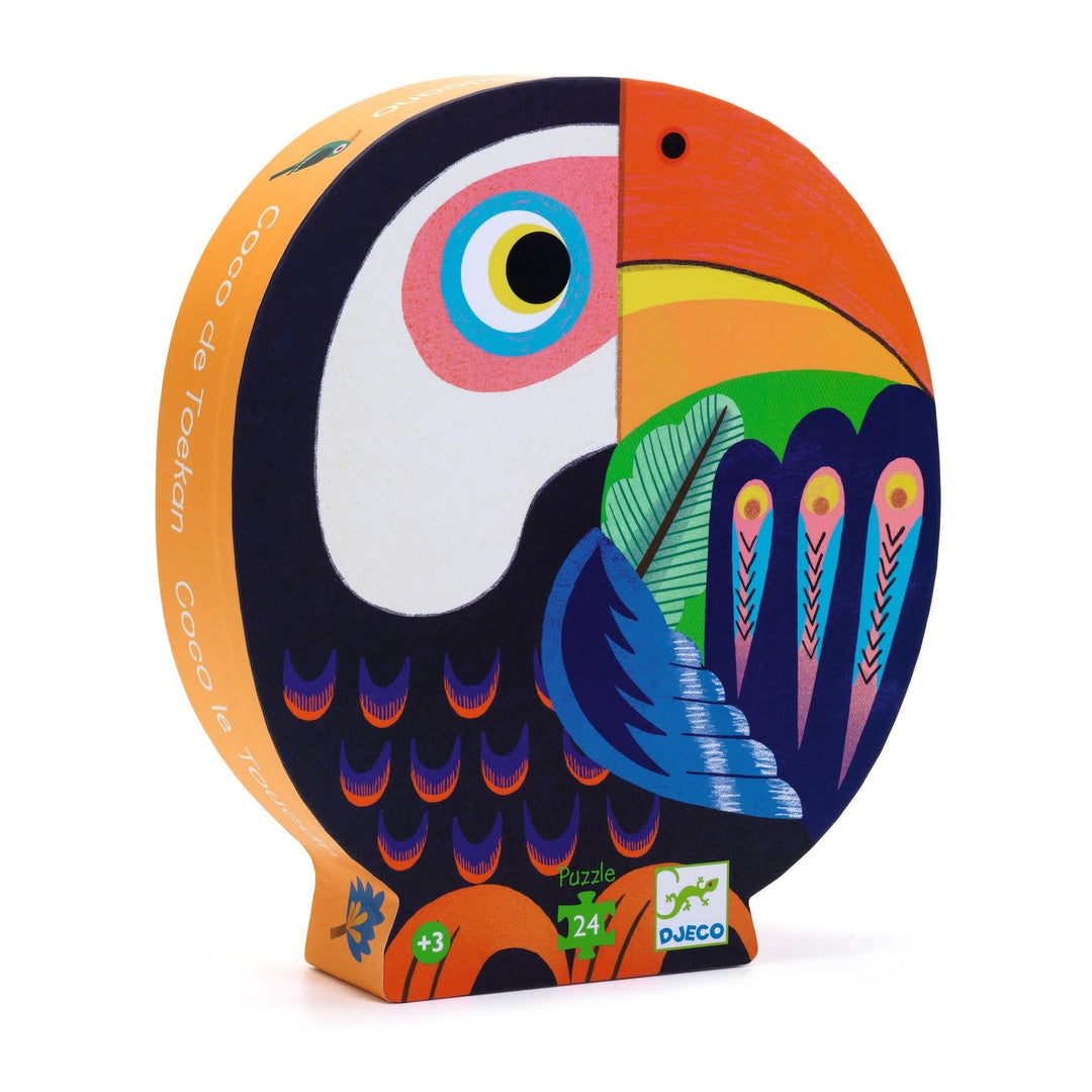 Djeco | Silhouette Puzzle | Coco the Toucan | 24 delig | 3+ - Kleine Eland