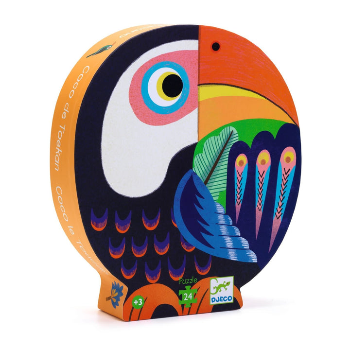Djeco | Silhouette Puzzle | Coco the Toucan | 24 delig | 3+ - Kleine Eland