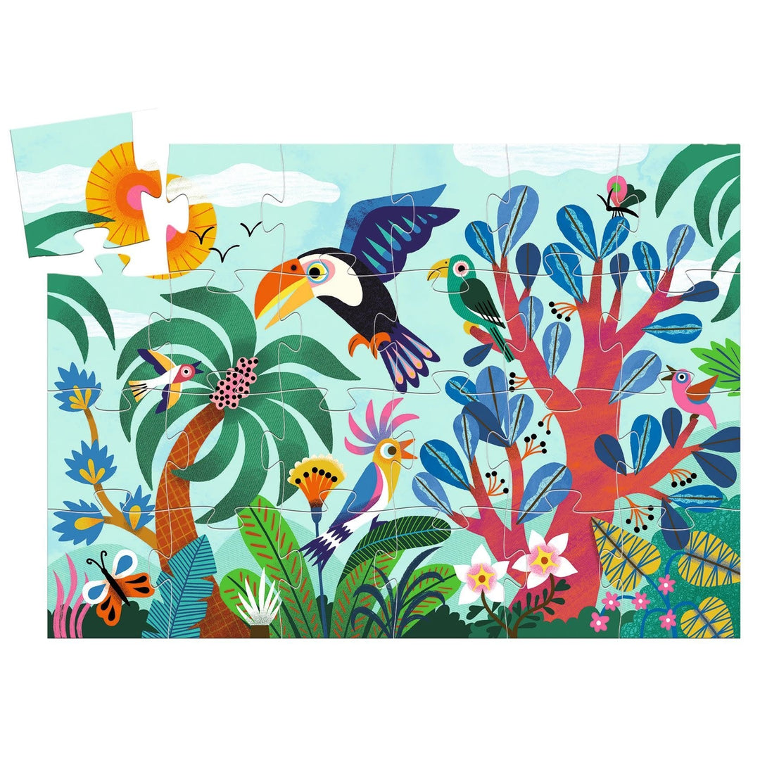 Djeco | Silhouette Puzzle | Coco the Toucan | 24 delig | 3+ - Kleine Eland