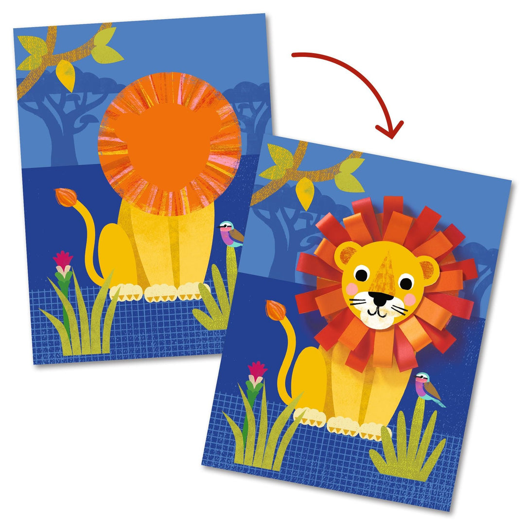 Djeco | Small Loops | 3D-collage met dieren | 3-6 jaar - Kleine Eland