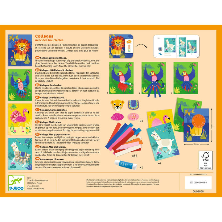 Djeco | Small Loops | 3D-collage met dieren | 3-6 jaar - Kleine Eland