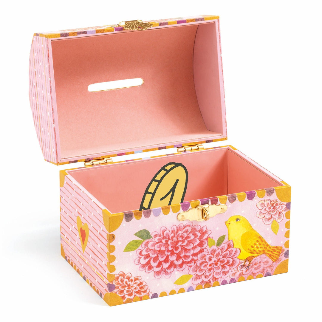 Djeco | Spaarpot | Schatkist | 8 x 12 x 10 cm | Vogels - Kleine Eland