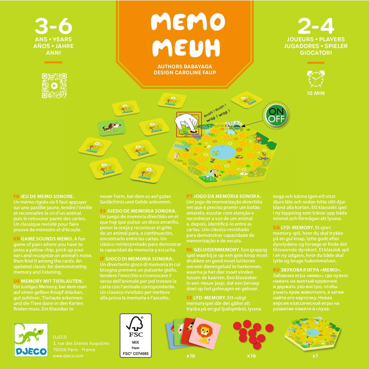 Djeco | Spel | Memo Meuh | 3 - 6 jaar - Kleine Eland