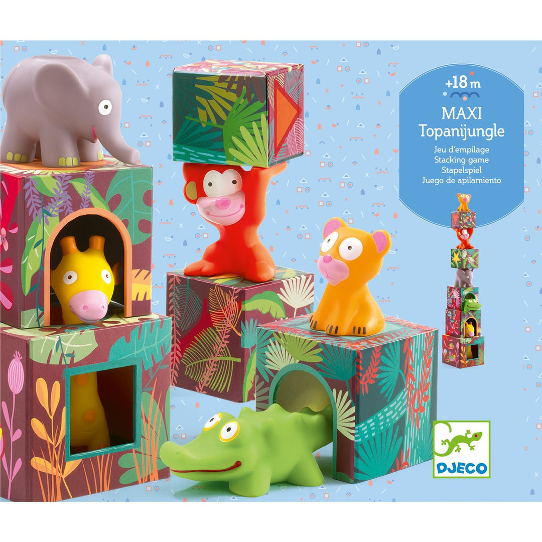 Djeco | Stapelblokken | Maxi Topani Jungle | 18 mnd+ - Kleine Eland