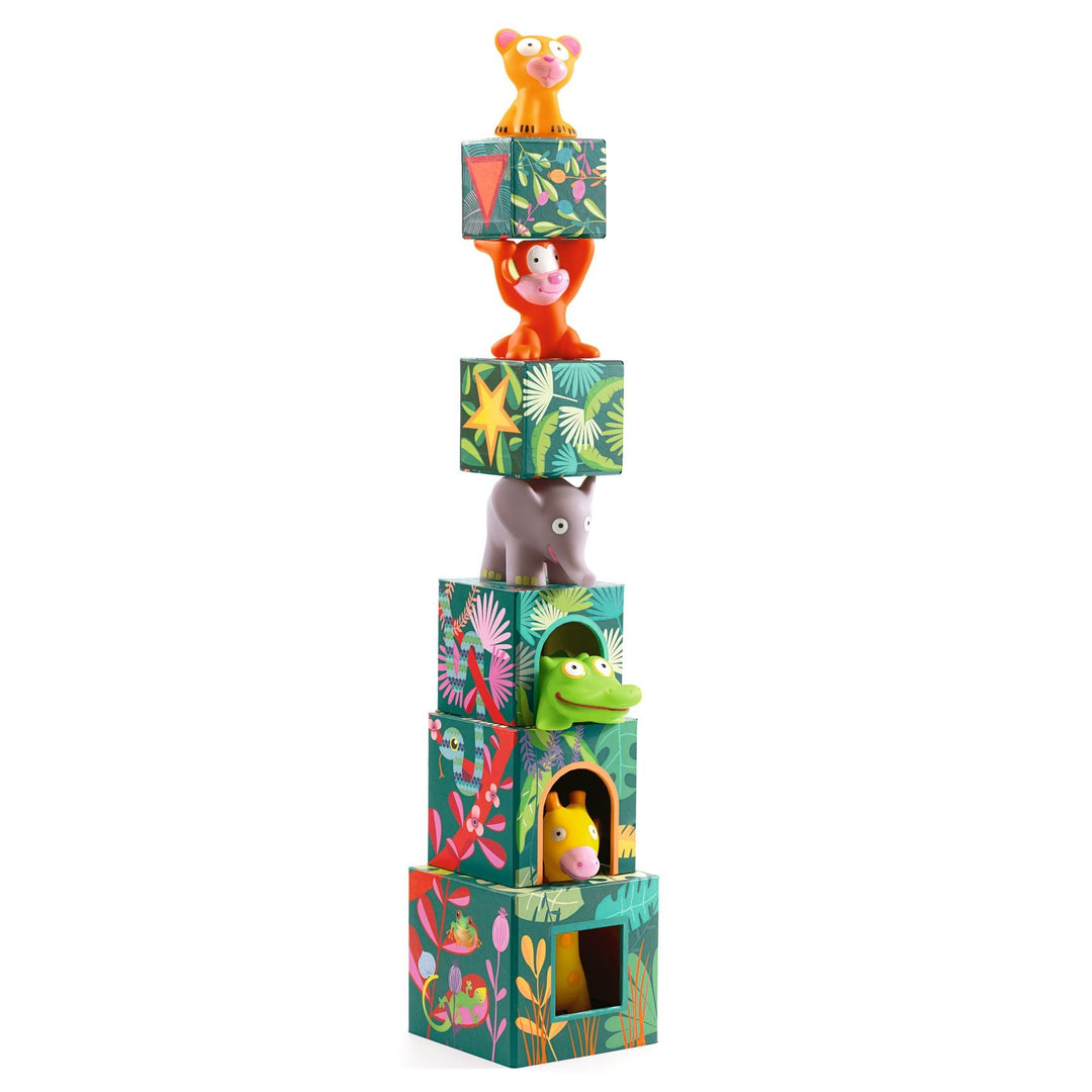 Djeco | Stapelblokken | Maxi Topani Jungle | 18 mnd+ - Kleine Eland