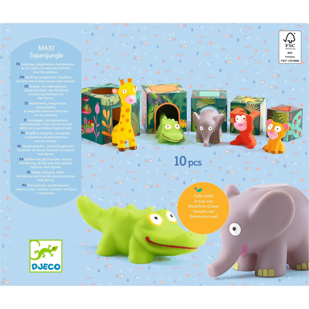 Djeco | Stapelblokken | Maxi Topani Jungle | 18 mnd+ - Kleine Eland