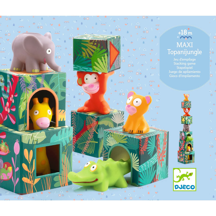 Djeco | Stapelblokken | Maxi Topani Jungle | 18 mnd+ - Kleine Eland