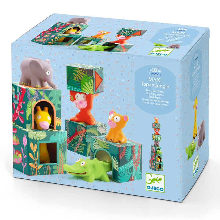 Djeco | Stapelblokken | Maxi Topani Jungle | 18 mnd+ - Kleine Eland