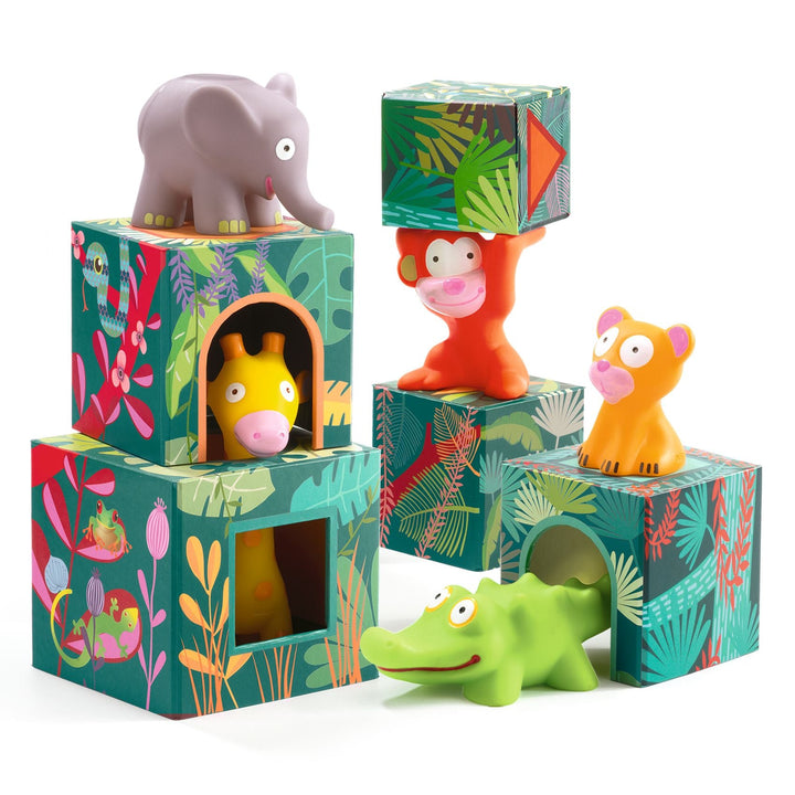 Djeco | Stapelblokken | Maxi Topani Jungle | 18 mnd+ - Kleine Eland