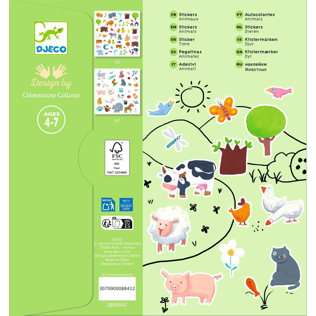 Djeco | Stickers | Animals | 160 stuks | 4-7 jaar - Kleine Eland