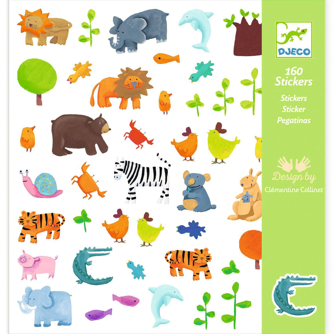 Djeco | Stickers | Animals | 160 stuks | 4-7 jaar - Kleine Eland