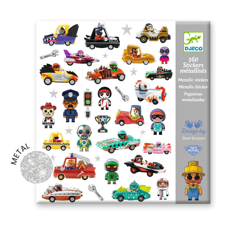 Djeco | Stickers | De Wereld van Crazy Motors | 4+ - Kleine Eland