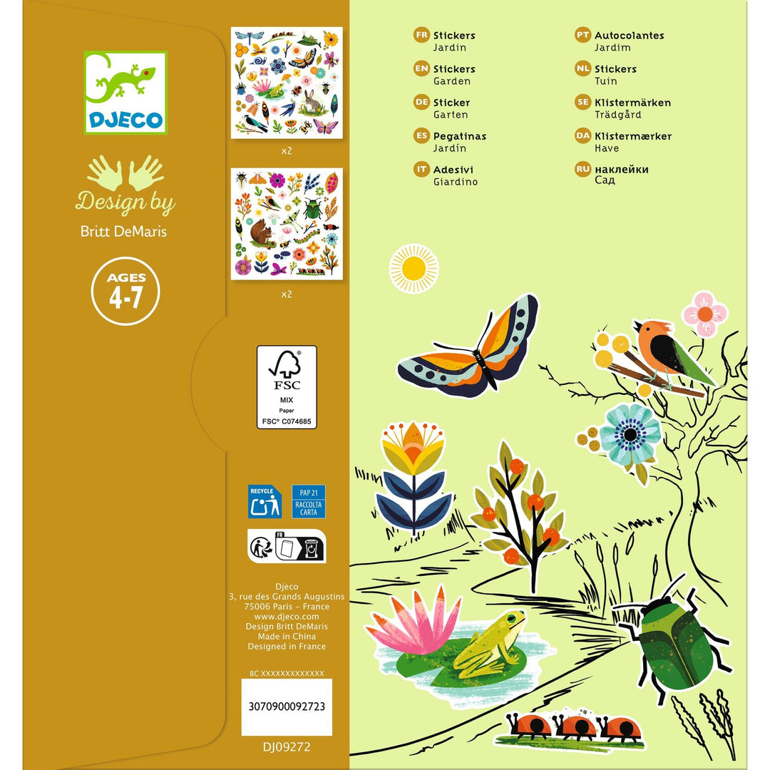 Djeco | Stickers | Garden | Tuin | 160 stuks | 4-7 jaar - Kleine Eland