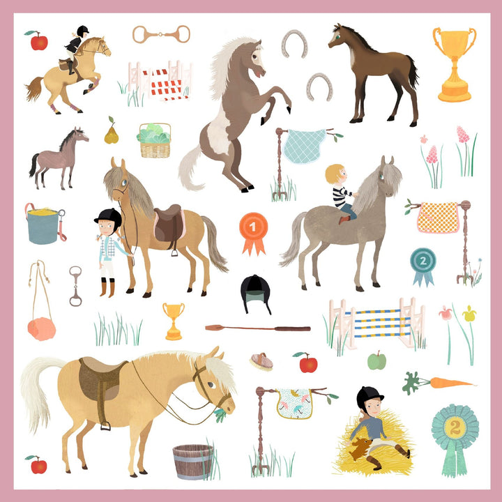 Djeco | Stickers | Horses | Paarden | 160 stuks | 4-7 jaar - Kleine Eland