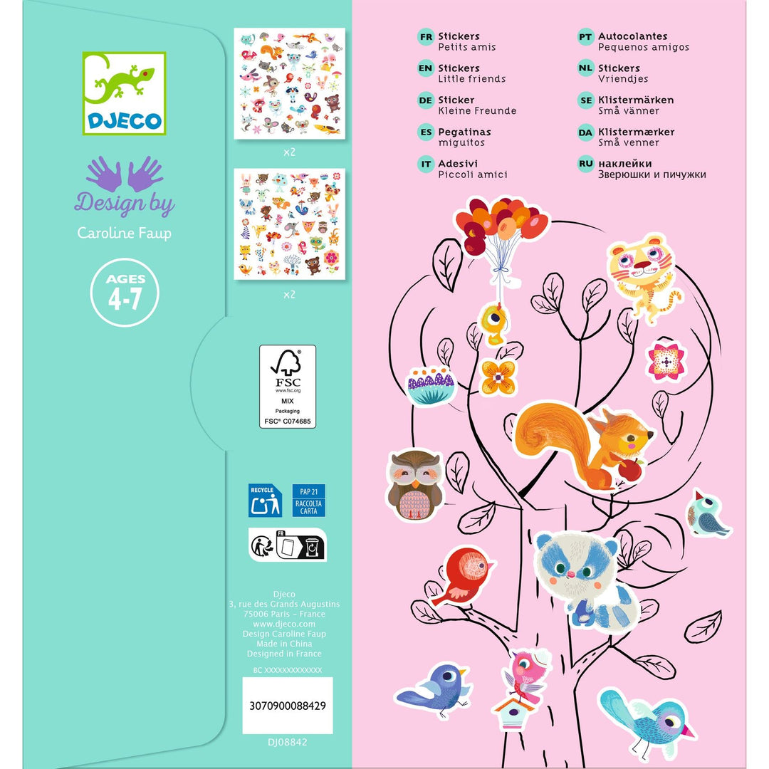 Djeco | Stickers | Little Friends | 160 stuks | 4-7 jaar - Kleine Eland